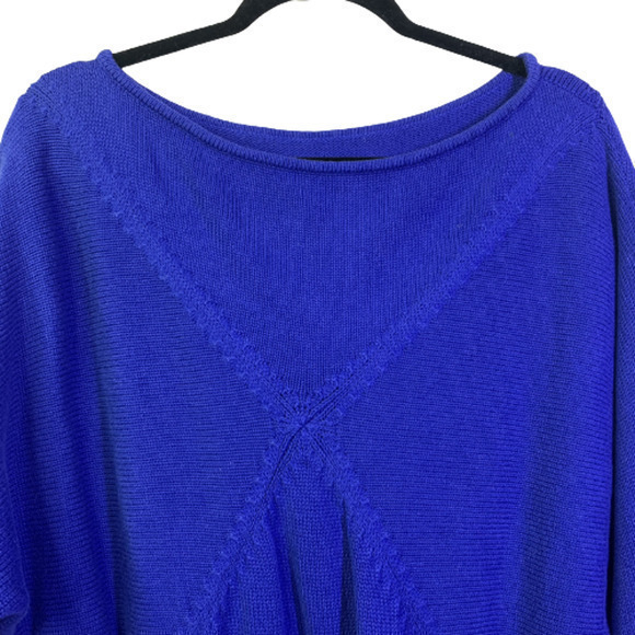 TAHARI Cobalt Blue Dolman Sleeve Bodycon Sweater Dress - Picture 2 of 9